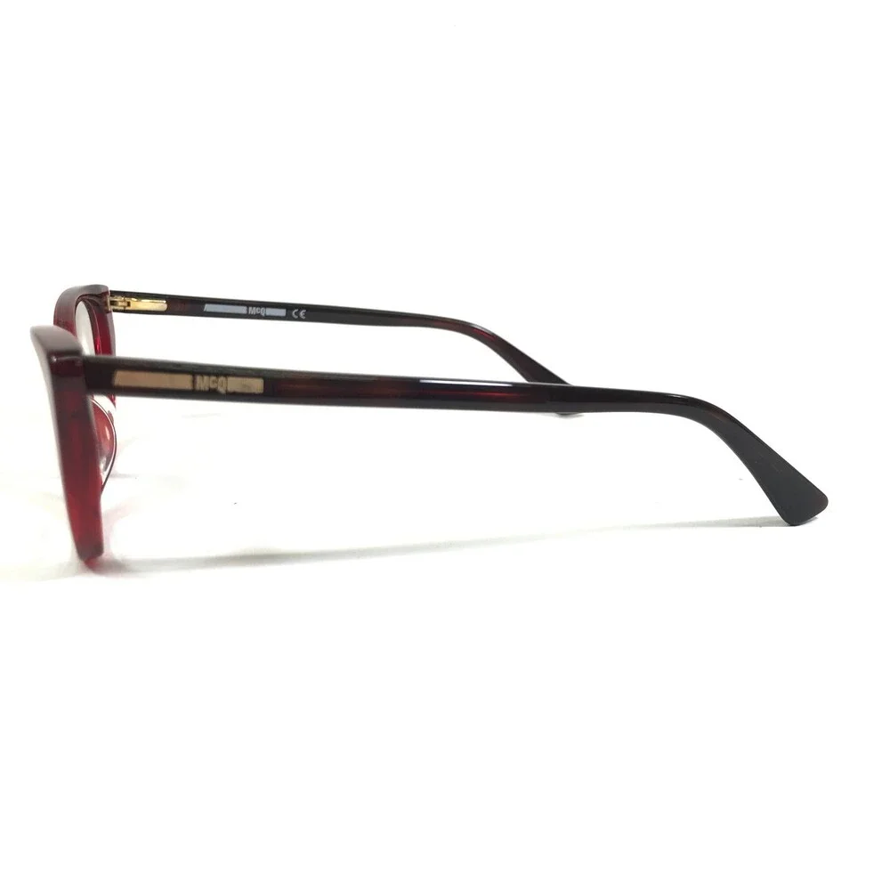 Alexander McQueen Eyeglasses Frames MQ0109OP 004 Brown Clear Red 51-15-140